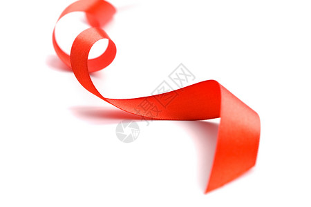 红色萨丁丝带 卷曲的 磁带 礼物 闪亮的 假期背景图片