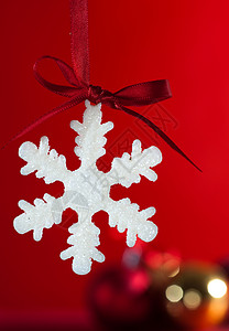 圣诞节雪花 白色的 红色的 圣诞舞会 假期背景图片