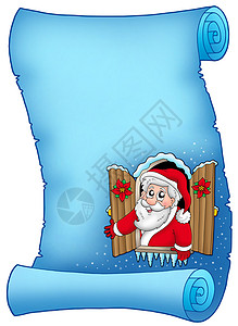 蓝色纸条和圣诞窗户背景图片