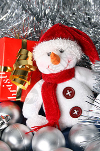 圣诞礼品 假期 展示 雪人 季节性的 礼物 白色的 金子背景图片