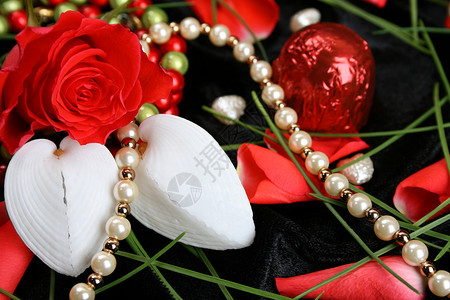 情人节珍珠 配件 浪漫的 金子背景图片