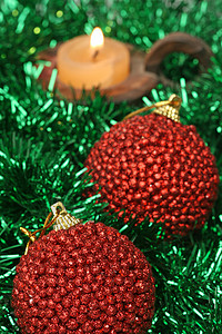 圣诞节装饰品 圣诞饰品 季节 红色的 圣诞贺卡背景图片