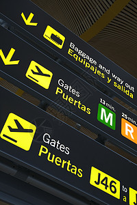 离境机场关口标志背景图片
