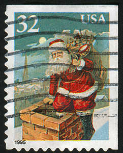 圣诞老人 惊喜 邮戳 传统 邮票 信封 美国图片