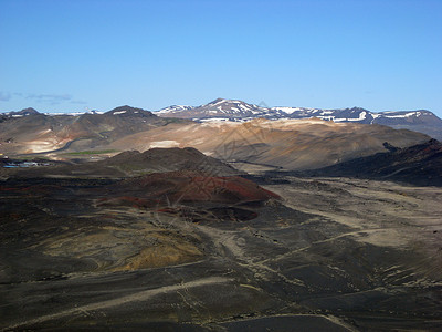 冰岛的火山景观背景图片