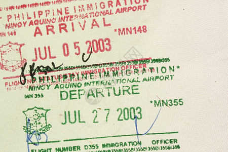 抵达离境护照印章海关高清图片素材