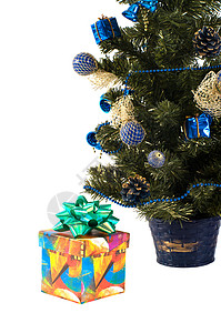 新年树 金的 假期 冷杉 盒子 云杉 快乐的 庆典 圣诞节背景图片