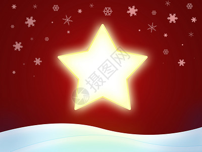圣诞星 雪 发光的 假期 风景背景图片