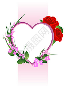 情人节花卉成分 横幅 玫瑰 红色的 粉色的 天 流动的背景图片