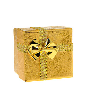 礼品盒 白色的 金子 展示 丝带 前夕背景图片