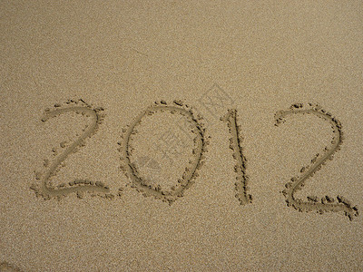 海滩上的新2012年背景图片