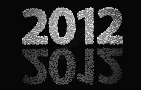 2012年新年 反光的 插图 庆祝 快乐的 黑色的背景图片