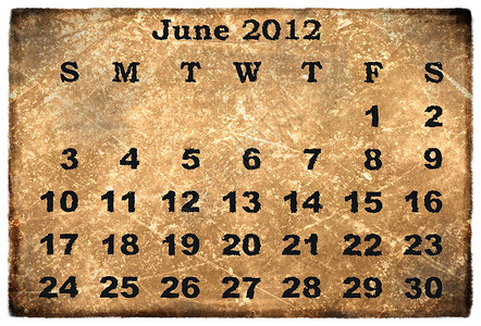 2012年月历 旧的每月日历 纸 空白的背景图片