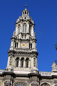 教堂的塔楼 基督教 景点 巴黎 旅行 欧洲 大教堂 地标 寺庙背景图片