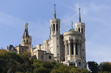 四维大教堂 哥特 建筑 拉富维埃 老的 信仰 天主教的 爬坡道 尖塔背景图片