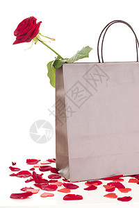 装在袋子里的玫瑰 多情 百年纪念 花店 花 美丽的背景图片