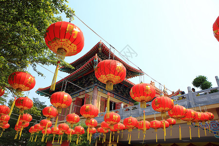 中国灯笼 中国新年 曼谷 亚洲 城市 晚上 唐人街 庆典背景图片