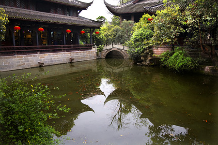 成都三圣乡四川成都三大王国 红绿灯 Pond Wuhou背景