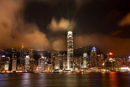 激光点云来自九龙的夜光秀港香港港背景