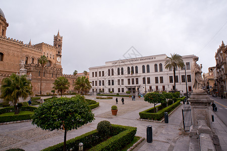 巴勒莫大教堂 老的 建造 历史 西西里 城堡 遗产 中学背景图片