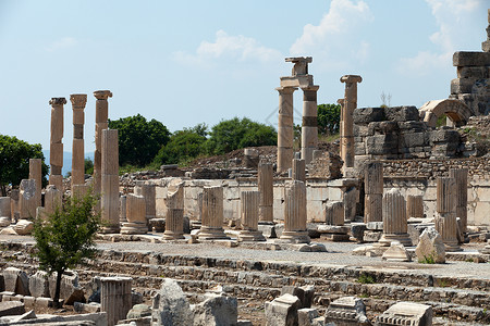 古希腊城埃菲苏斯的废墟 文明 旅行 考古学 寺庙图片