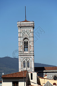 Giotto钟楼的景象—佛罗伦萨 罗比亚 柱子高清图片