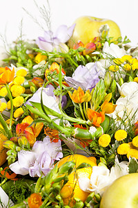 漂亮的花束 国家 蜡烛 食物 水果 收成 装饰风格背景图片