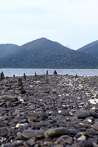 泰国利佩岛岛上的石块 美丽 旅行 场景 云图片