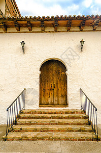Wooden 殖民式门背景图片