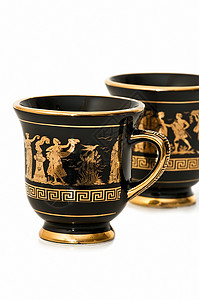希腊杯 装饰风格 金子 饮料 手工制作的 项目背景图片