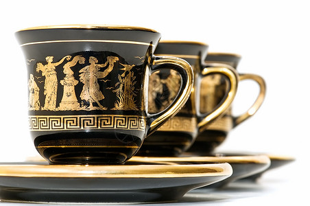 希腊杯 项目 金子 咖啡 手工制作的 工艺 装饰风格背景图片