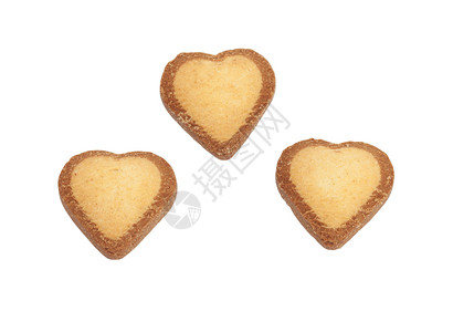 三个心形饼干背景图片