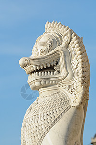 古老的守护神狮子雕塑 在塔伊兰寺庙前 数字图片