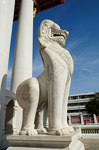 古老的守护神狮子雕塑 在塔伊兰寺庙前 建筑学图片