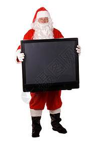 穿着圣诞老人西装的好男人 腰带 好看 扩音器图片