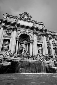 费里尼意大利罗马著名的Trevi喷泉 遗产 明信片 历史背景