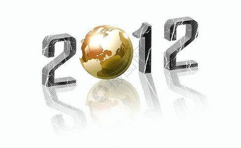 公司祝贺新年2012年创意新年概念 与蓝色地球隔离的蓝色地球 庆典 日历背景