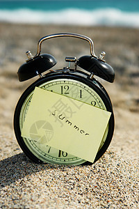 海滩时钟背景图片