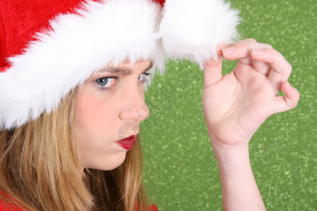 圣诞青少年 打架 蓬松的 帽子 白色的 脸 美丽的 假期背景图片