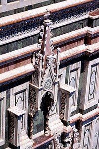 文艺建筑细节 老的 镇 雕刻 灰色的 户外的 脚手架 圣母百花大教堂背景图片