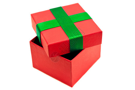 孤立的红绿纸箱 生日 微光 盒子 派对 庆典 惊喜背景图片