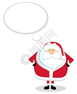 卡通气泡边框卡通圣诞老人的思维 新年 帽子 气泡 假期背景