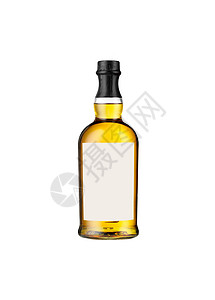 全威士忌瓶 白背景孤立于白底 伏特加酒 标签背景图片