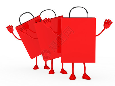 唯物主义红销售百分比袋波 礼物 站立 消费主义 市场 包 假期背景