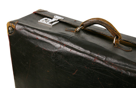 旧棕色手提箱 复古的 行李 包 古董 商业背景图片