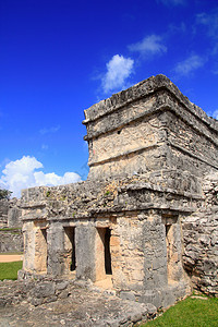 古代图鲁姆玛雅废墟 墨西哥金塔纳罗奥 自然图片