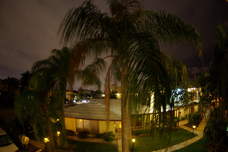 夜间劳德代尔堡背景图片