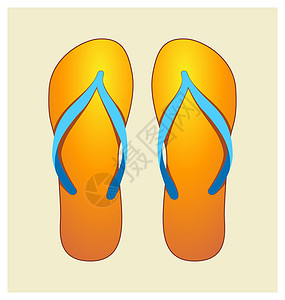 橙色翻转 脚 位图 时尚 人字拖 凉鞋 温暖的 热带图片