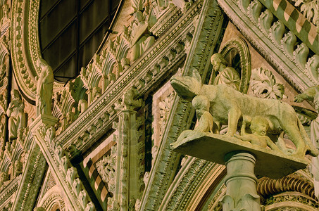 锡耶纳大教堂 佛罗伦萨 圆顶 意大利 历史 欢乐的源泉 旅行 历史性背景图片
