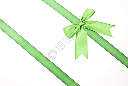 绿礼花边丝带和弓 报酬 派对 季节 闪耀 圣诞节 庆典背景图片